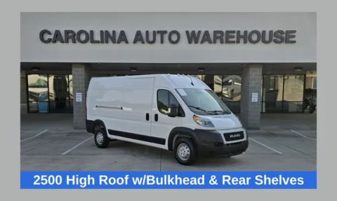 White 2022 Ram ProMaster 2500 High Roof 159WB w/Shelves and Bulkhead for sale in Concord, NC