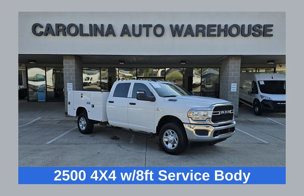 White 2024 Ram 2500 Tradesman Crew Cab 4x4 Service Body w/Cummins 6.7L Diesel for sale in Concord, NC