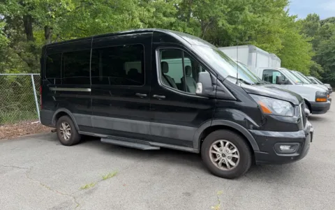 Black 2025 Ford Transit-350 XLT 15-Passenger w/HD Tow Package and Blind Spot for sale in Concord, NC