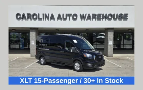 Black 2024 Ford Transit-350 XLT 15-Passenger w/HD Tow Package and Blind Spot for sale in Concord, NC