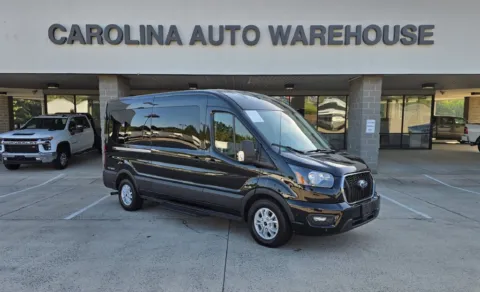 Black 2025 Ford Transit-350 XLT 15-Passenger w/HD Tow Package and Blind Spot for sale in Concord, NC