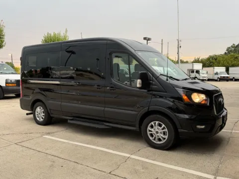 Black 2025 Ford Transit-350 XLT 15-Passenger w/HD Tow Package and Blind Spot for sale in Concord, NC