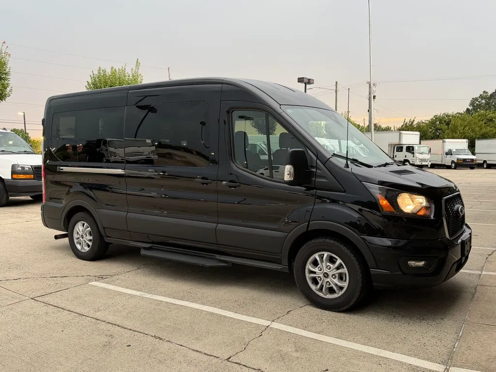 Black 2025 Ford Transit-350 XLT 15-Passenger w/HD Tow Package and Blind Spot for sale in Concord, NC