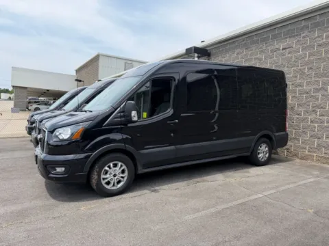 Black 2025 Ford Transit-350 XLT 15-Passenger w/HD Tow Package and Blind Spot for sale in Concord, NC