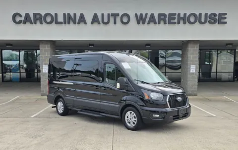 Black 2025 Ford Transit-350 XLT 15-Passenger w/HD Tow Package and Blind Spot for sale in Concord, NC