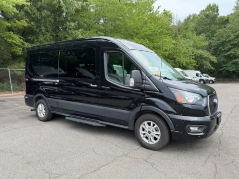 Black 2025 Ford Transit-350 XLT 15-Passenger w/HD Tow Package and Blind Spot for sale in Concord, NC