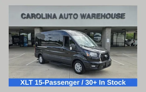 Black 2025 Ford Transit-350 XLT 15-Passenger w/Navigation and Blind Spot for sale in Concord, NC