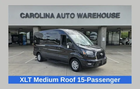 Black 2025 Ford Transit-350 XLT 15-Passenger w/Navigation and Blind Spot for sale in Concord, NC