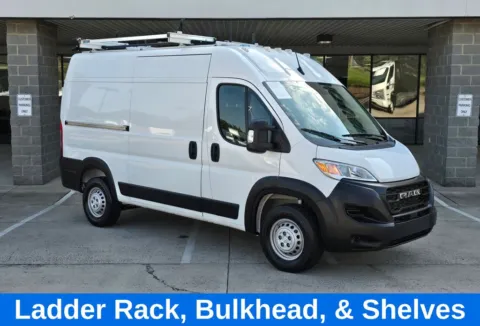 Photos of 2024 Ram ProMaster 2500 High Roof 136WB w/Shelves, Bulkhead, and Ladder Rack for sale in Concord, NC at Carolina Auto Warehouse