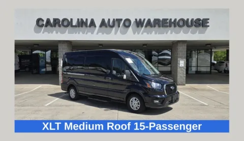 Black 2025 Ford Transit-350 XLT 15-Passenger w/HD Tow Package and Blind Spot for sale in Concord, NC