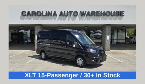 Black 2025 Ford Transit-350 XLT 15-Passenger w/HD Tow Package and Blind Spot for sale in Concord, NC