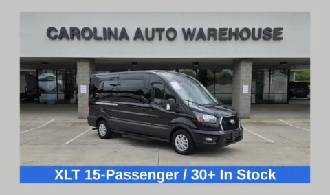 Black 2024 Ford Transit-350 XLT 15-Passenger w/HD Tow Package and Blind Spot for sale in Concord, NC