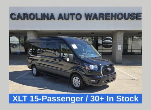 Black 2025 Ford Transit-350 XLT 15-Passenger w/HD Tow Package and Blind Spot for sale in Concord, NC