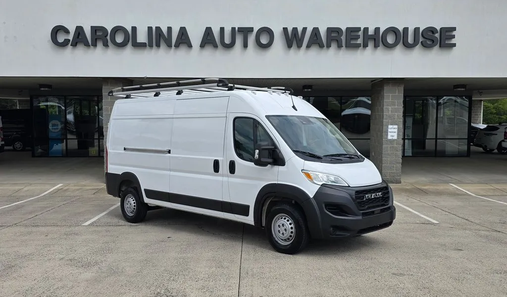 White 2024 Ram ProMaster 2500 High Roof w/Shelves, Bulkhead, and Power Inverter for sale in Concord, NC
