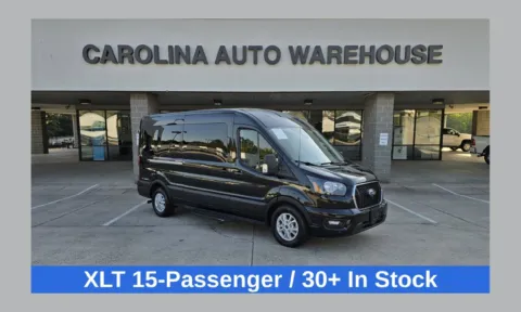 Black 2024 Ford Transit-350 XLT 15-Passenger w/Navigation and Blind Spot for sale in Concord, NC
