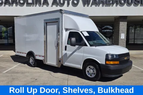 Photos of 2023 Chevrolet Express 3500 Work Van 14ft Box w/Roll Up Door, Shelves, Bulkhead, & Side for sale in Concord, NC at Carolina Auto Warehouse