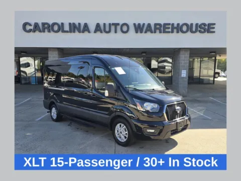 Black 2025 Ford Transit-350 XLT 15-Passenger w/HD Tow Package and Blind Spot for sale in Concord, NC