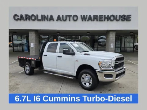 White 2024 Ram 2500 Tradesman 4X4 Cummins 6.7l Turbo Diesel 8.5ft Flatbed for sale in Concord, NC