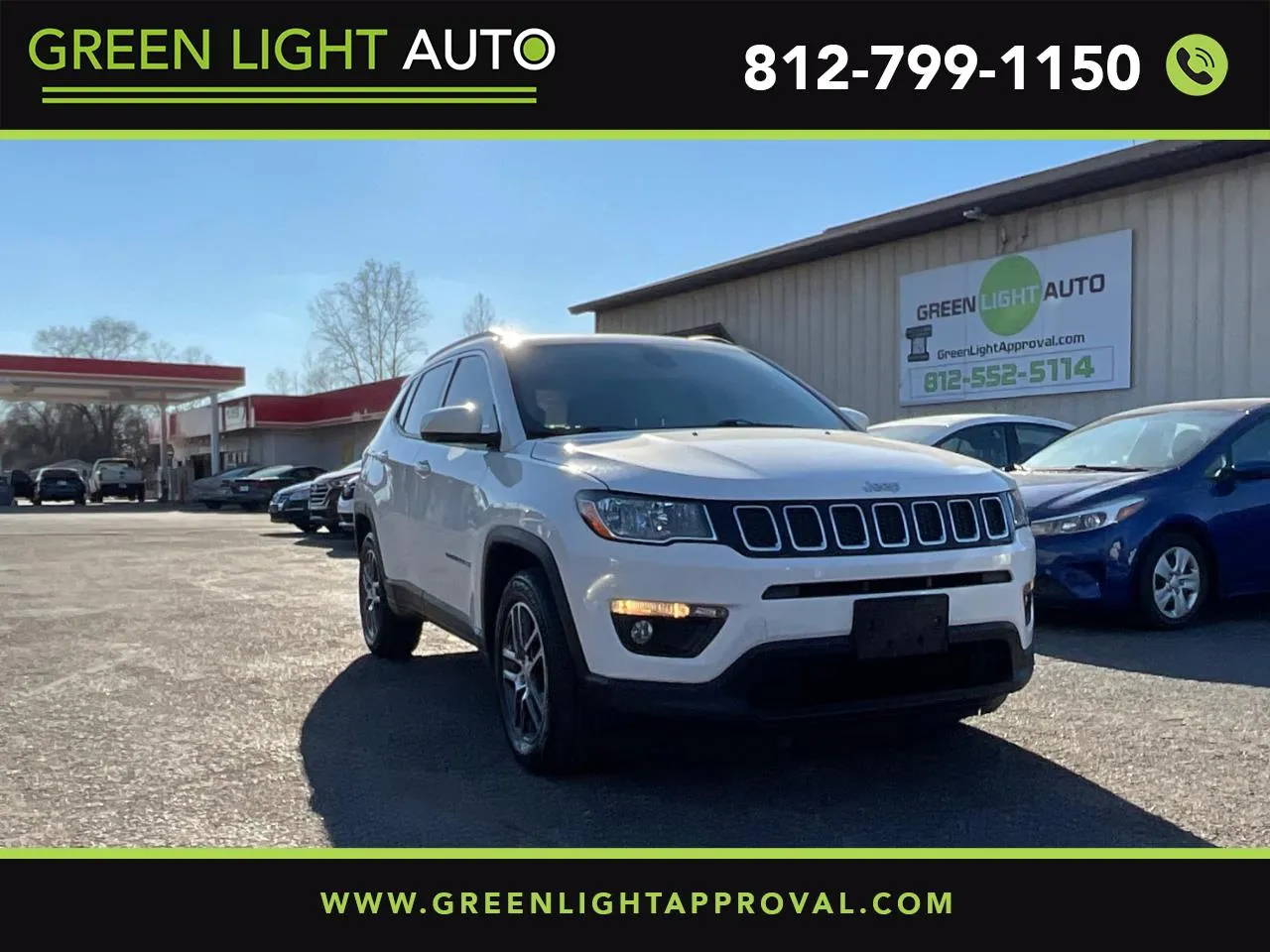 White 2018 Jeep Compass Latitude for sale in Columbus, IN