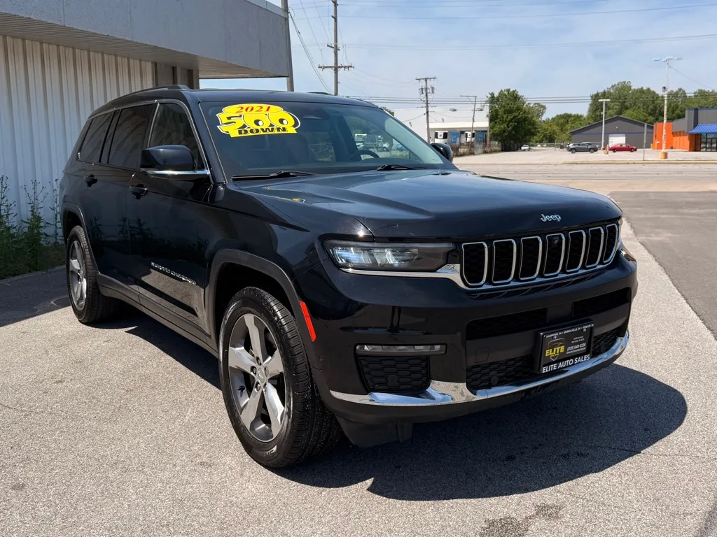 Black 2021 JEEP GRAND CHEROKEE L LIMITED for sale in Merrillville, IN