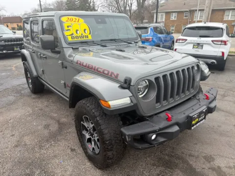 Gray 2021 JEEP WRANGLER UNLIMI RUBICON for sale in Hobart, IN