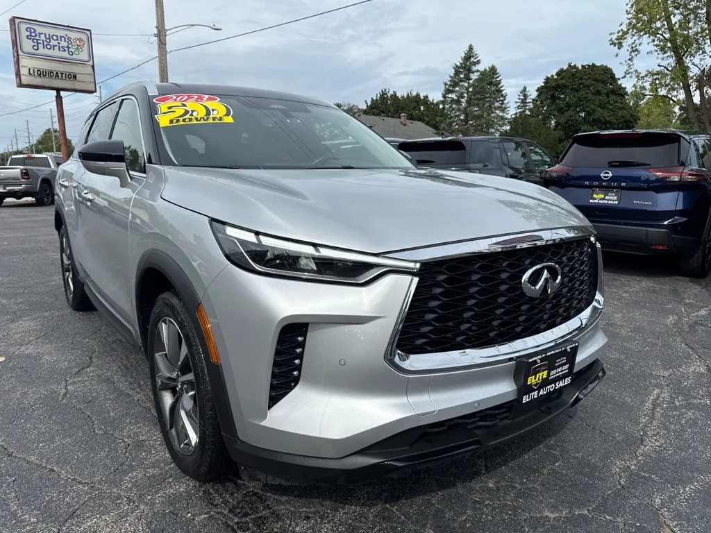 Silver 2023 INFINITI QX60 LUXE for sale in Hobart, IN