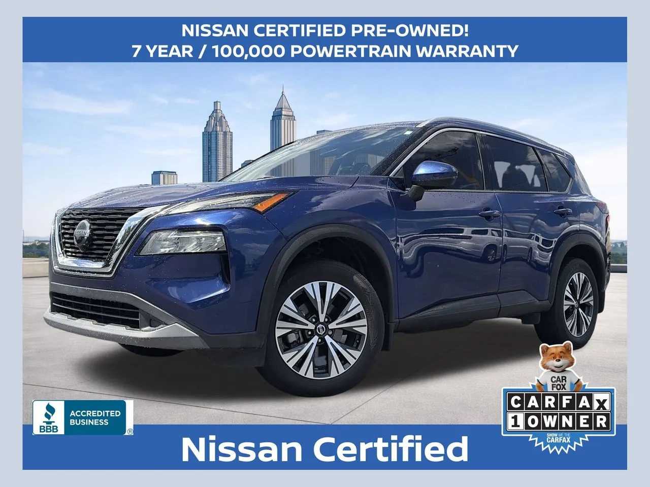 Blue 2021 Nissan Rogue SV for sale in Lithia Springs, GA