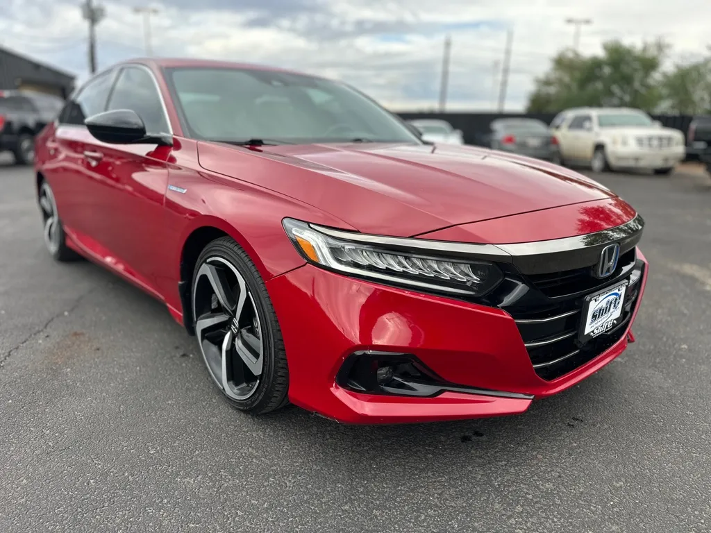 Red 2022 HONDA ACCORD HYBRID SPORT for sale in Lubbock, TX
