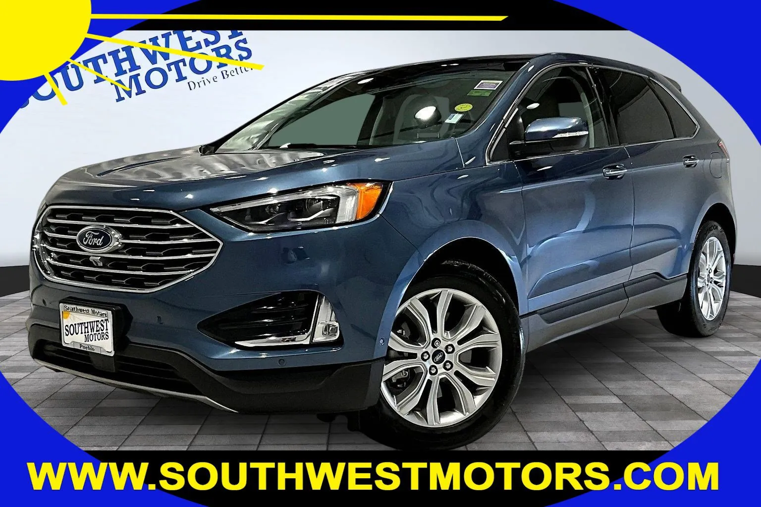 Blue 2019 Ford Edge Titanium for sale in Pueblo, CO