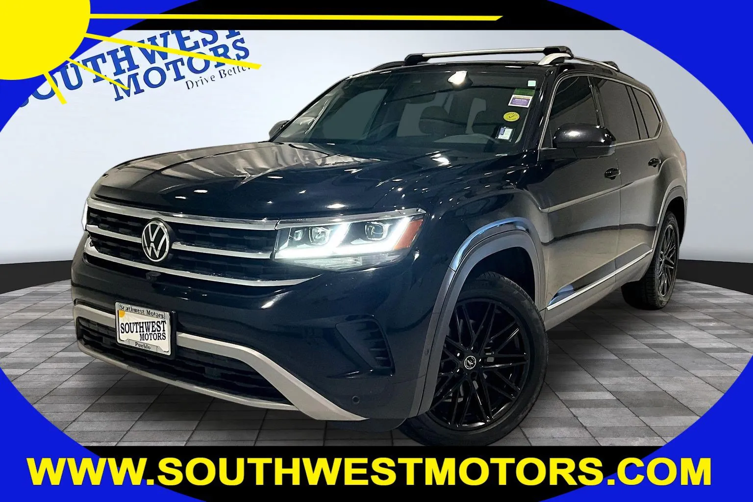 Black 2021 Volkswagen Atlas 3.6L V6 SEL Premium for sale in Pueblo, CO