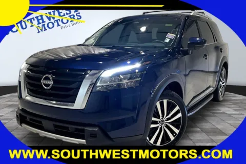 Blue 2023 Nissan Pathfinder Platinum for sale in Pueblo, CO