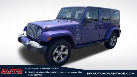 Purple 2018 Jeep Wrangler JK Unlimited Sahara for sale in Hendersonville, NC