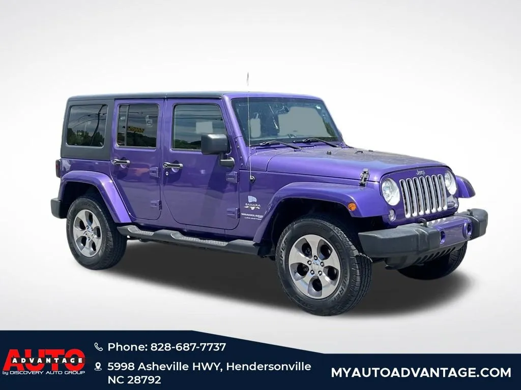 Purple 2018 Jeep Wrangler JK Unlimited Sahara for sale in Hendersonville, NC