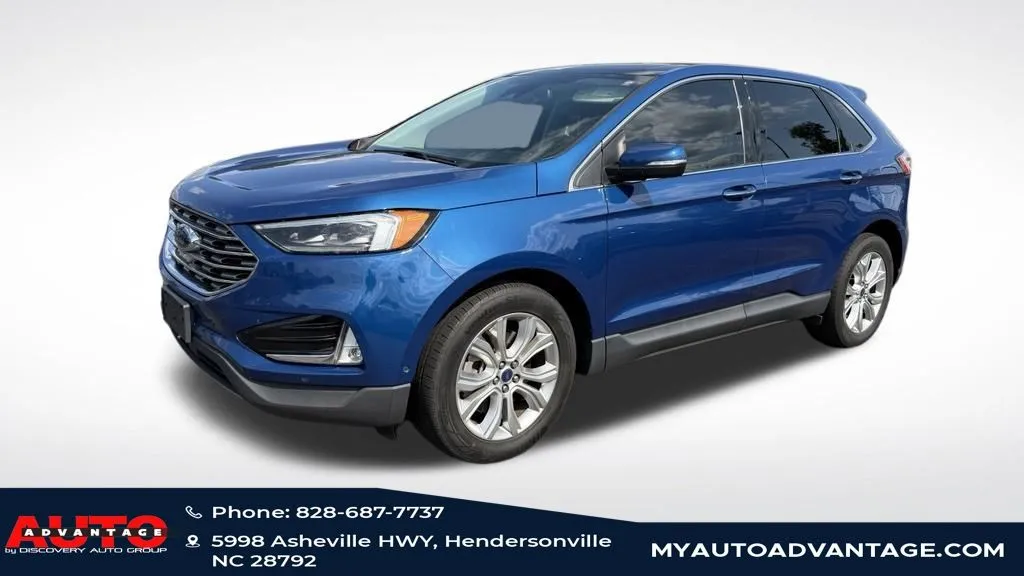 Blue 2021 Ford Edge Titanium for sale in Hendersonville, NC