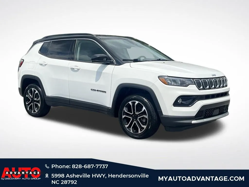 White 2022 Jeep Compass Limited for sale in Hendersonville, NC