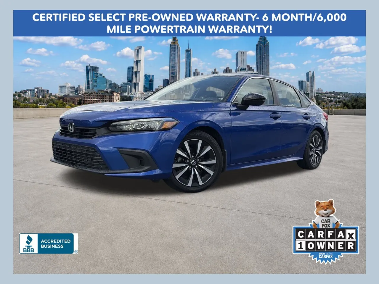 Blue 2022 Honda Civic EX for sale in Lithia Springs, GA