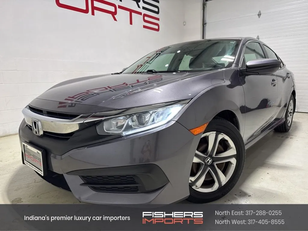 Gray 2017 Honda Civic LX for sale in Fishers, IN