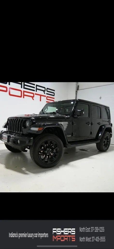 Black 2022 Jeep Wrangler Unlimited Sahara High Altitude for sale in Fishers, IN