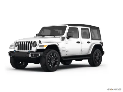 White 2023 Jeep Wrangler Sahara 4xe for sale in Fishers, IN