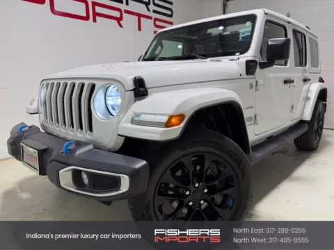 White 2023 Jeep Wrangler Sahara 4xe for sale in Fishers, IN
