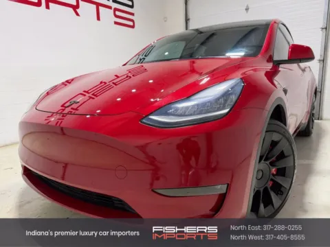 Red 2021 Tesla Model Y Long Range for sale in Fishers, IN