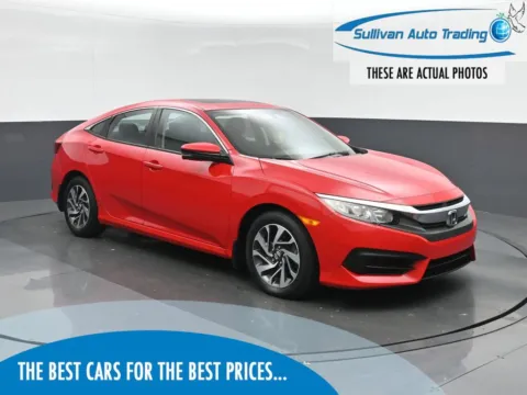Red 2016 Honda Civic EX for sale in Fredericksburg, VA