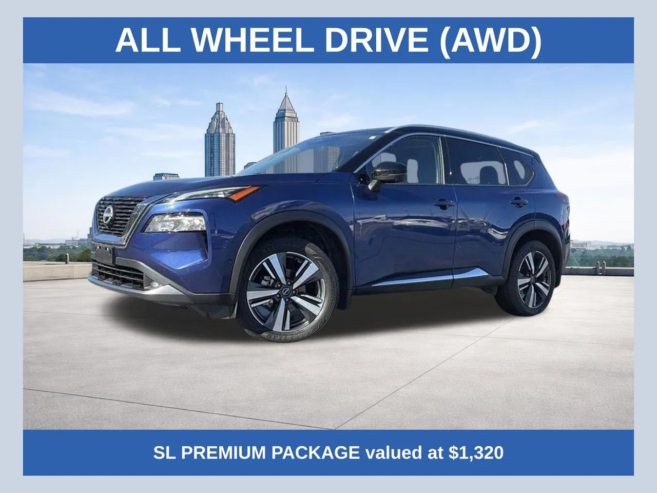 Blue 2022 Nissan Rogue SL for sale in Marietta, GA