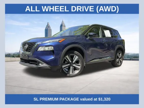 Blue 2022 Nissan Rogue SL for sale in Marietta, GA