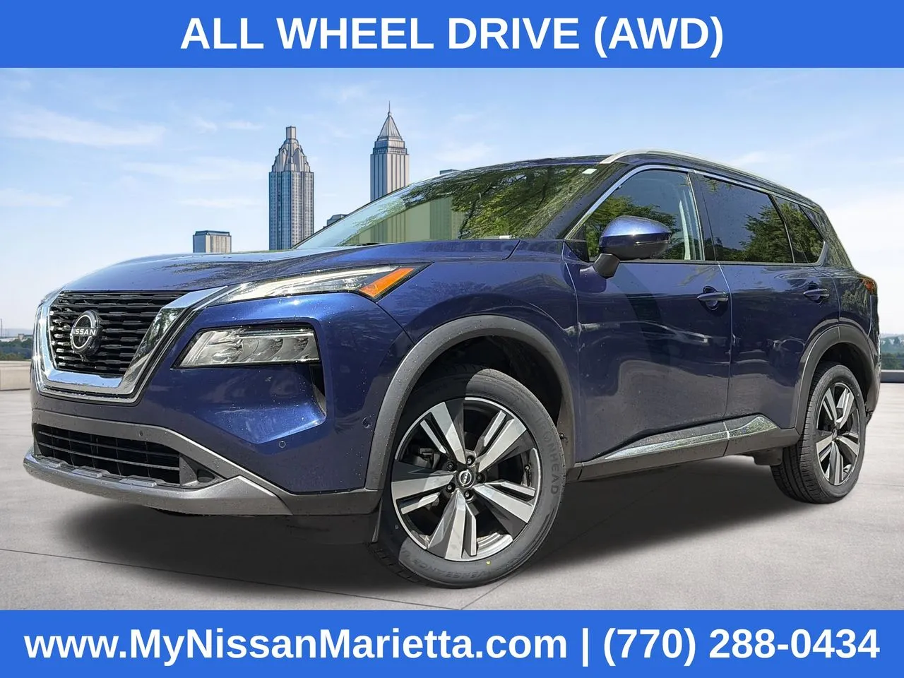 Blue 2023 Nissan Rogue SL for sale in Marietta, GA