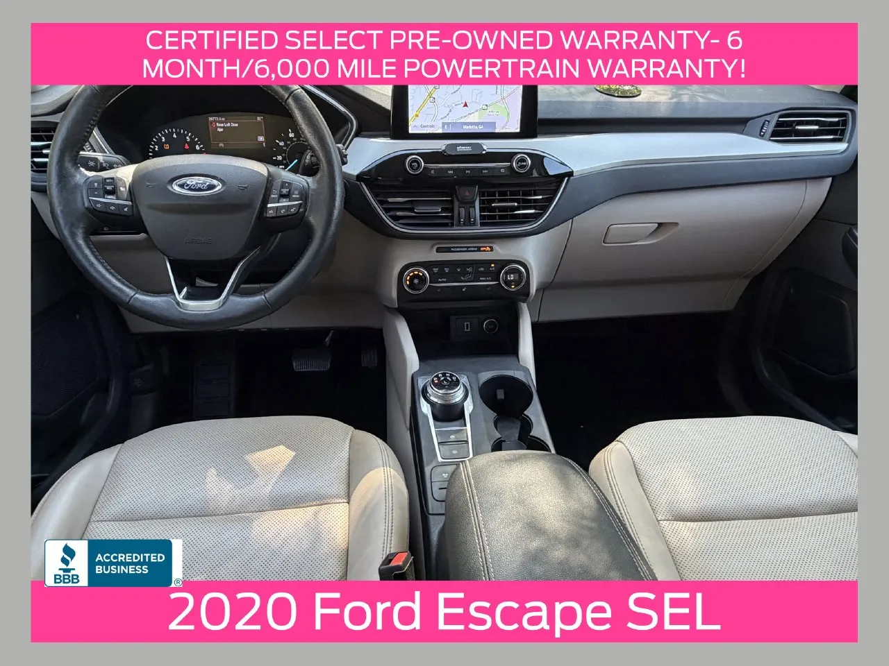 White 2020 Ford Escape SEL for sale in Marietta, GA
