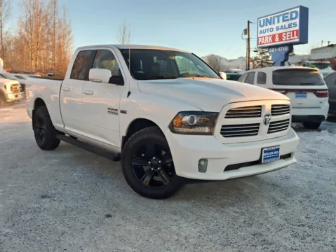 White 2017 Ram 1500 Quad Cab Sport Pickup 4D 6 1/3 ft for sale in Anchorage, AK