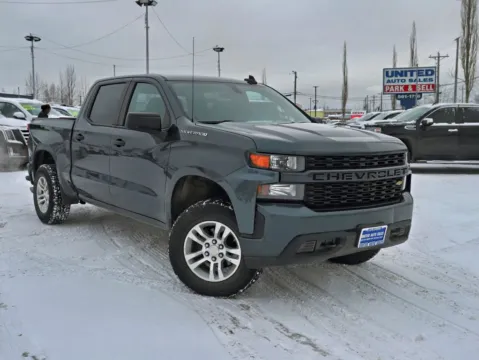 Blue 2019 Chevrolet Silverado 1500 Crew Cab Custom Pickup 4D 5 3/4 ft for sale in Anchorage, AK