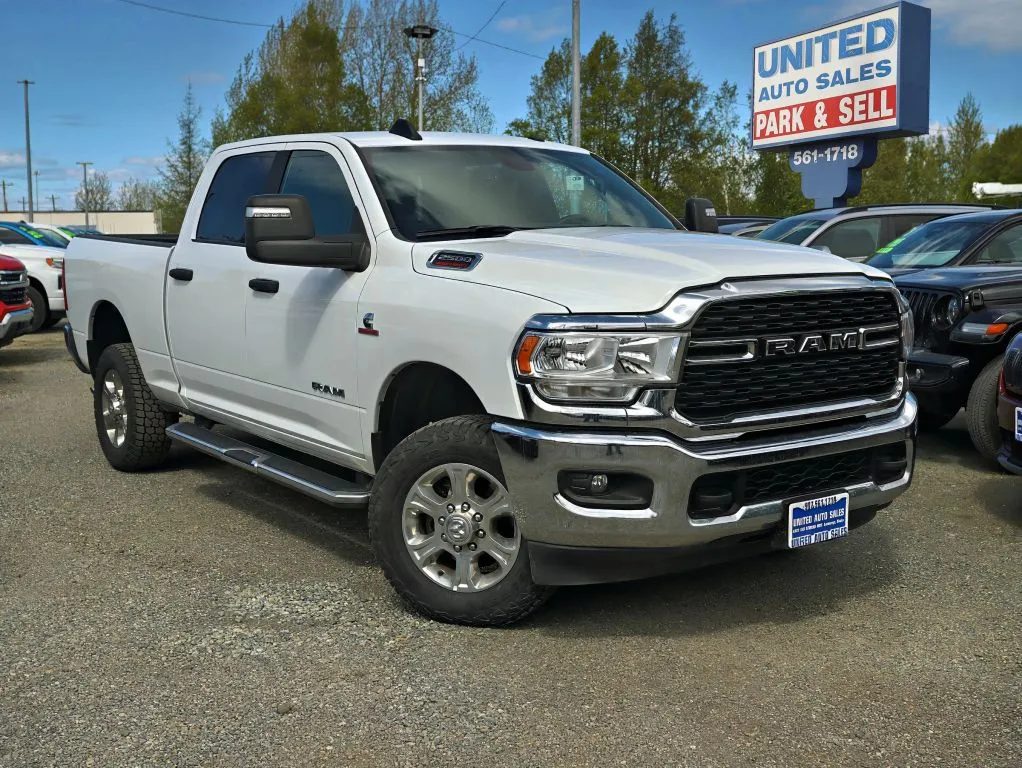 White 2024 Ram 2500 Crew Cab Big Horn Pickup 4D 6 1/3 ft for sale in Anchorage, AK