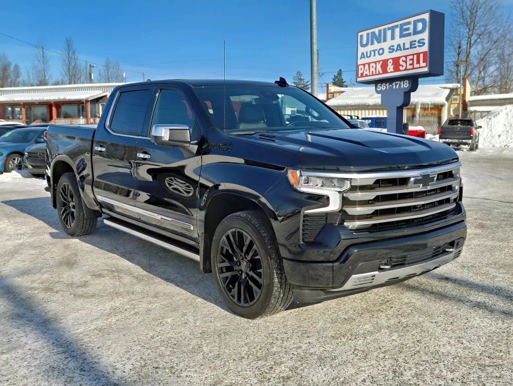 Black 2022 Chevrolet Silverado 1500 Crew Cab High Country Pickup 4D 5 3/4 ft for sale in Anchorage, AK